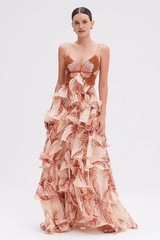 Sunset Butterfly Maxi Dress